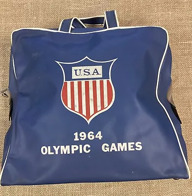 1964 Tokyo Olympic Games USA Vinyl Travel Bag Vintage Nice • $19.99