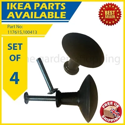 4 X Original IKEA HEMNES Drawer Knobs Handles With Screws LARGE (117615100413) • £4