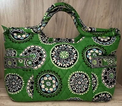 Vera Bradley Gabby Handbag Cupcakes Green RETIRED Pattern Print EUC Purse • $15