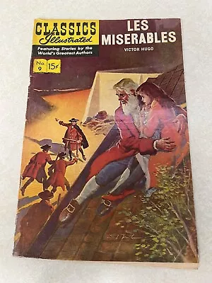 Vintage~Les Miserables ~ Victor Hugo ~ Classics Illustrated ~ No. 9 ~ Comic Book • $3