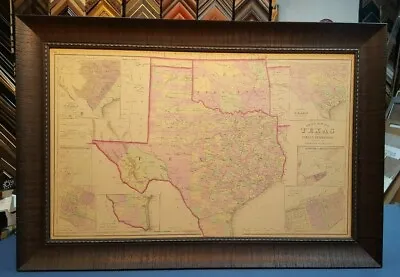 $139.95 • Buy 1876 Texas & Indian Territory Map Framed 