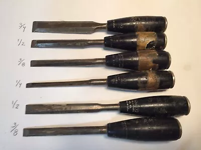 (6) Vintage Stanley No.40 Chisels • $13.50