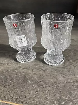Littala Ultima Thule Tapio Wirkkala Pair Of Red Wine Goblets Glasses 23cl Boxed • £45
