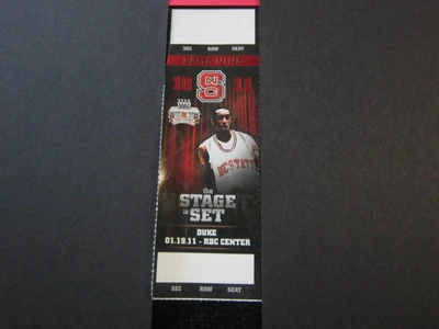 $12.48 • Buy CJ Calvin LESLIE NC STATE Basketball UNUSED Ticket 1/19/11 Duke WOLFPACK NCSU