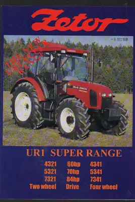 ZETOR  UR1 Super Range  Tractor Brochure Leaflet • £6.50