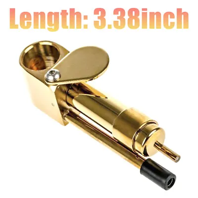 Brass Tobacco Smoking Pipe W/ Stash Storage Cylinder Chamber Metal W/ Lid Bowl • $8.49