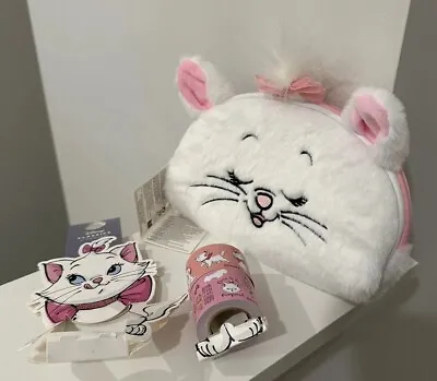 Primark Disney Aristocats Marie Cosmetic Pencil Case Pouch & Sticker Roll Bundle • $24.99