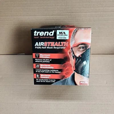 TREND AIR STEALTH P3(R) FACE MASK / HALF MASK Respirator - MEDIUM/LARGE • £16.49