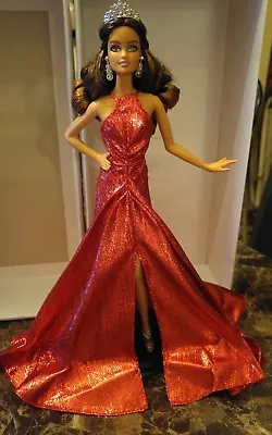 * Dress Only *   Barbie Doll Dress  Model Muse Red Metallic Evening Gown • $10