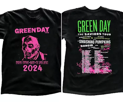 Green Day The Saviors 2024 Tour T-Shirt Black Cotton Unisex For Fans • $7.99