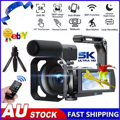 ✅5K 56MP Video Camera Touchscreen Camcorder YouTube Camera WiFi IR Night Vision • $199.99