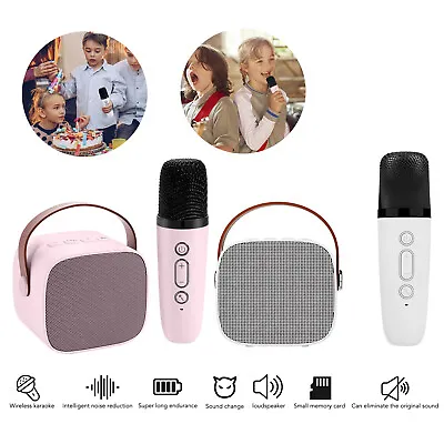 Mini Karaoke Machine Bluetooth Speaker W/ Wireless Microphone Portable For Kids • $15.79