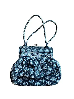 Vera Bradley CALYPSO Shoulder Bag Snap Closure Large Blue Paisley Purse • $15.40