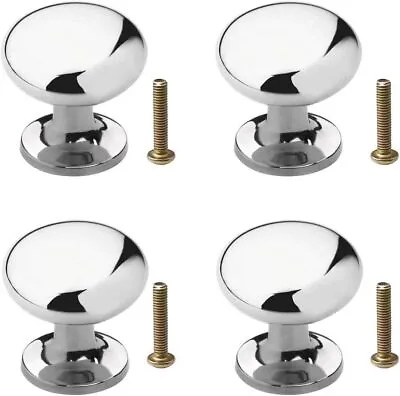 4 Pack Cabinet Door Knobs 25mm Round Drawer Wardrobe Handles Cabinet Knobs Met • £8.95