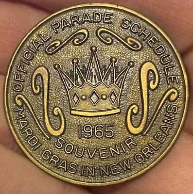 Rare 1965 Mardi Gras  Bronze Parade Schedule Doubloon Medal • $13.59