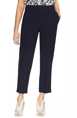 Vince Camuto Women's Parisian Crepe Trousers Size 4 Black Cropped NWT $99 • $29.49