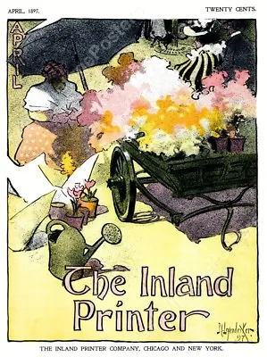 J.C Leyendecker Spring Flower Art Inland Printer April 1897 Cover NEW Art Print • $40