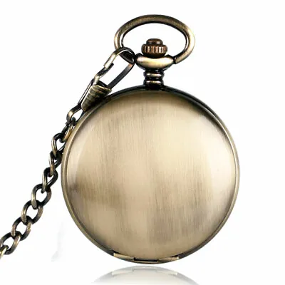 Mens Vintage Mechanical Pocket Watch Smooth Bronze Luminous Dial Watches Gift • $16.78