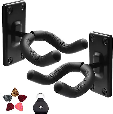 2X Universal Guitar Hangers Wall Mount Adjustable Hook Holder Instrument Display • $9.99