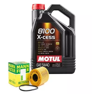 5L Motul 8100 X-CESS 5W-40 Mann Filter Motor Oil Change Kit R60 1.6L Turbo N18 • $60.95