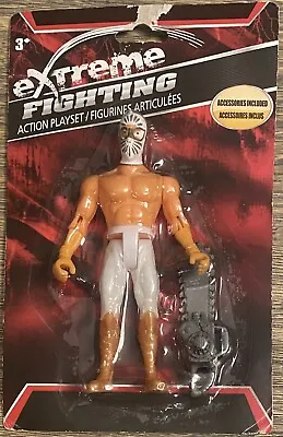 Rare Extreme Fighting Action Figure Bootleg Mexican Wrestler W/ Chainsaw SEALED • $12.95