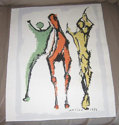 Marino Marini - 1952 Lithograph  Two Figures And A Horse  • $75