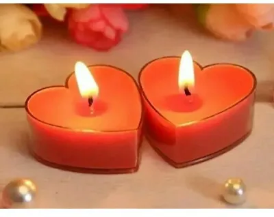 2pack Tealight Candles Red Romantic Love Heart Shape VALENTINE'S DAY CANDLES UK • £2.89
