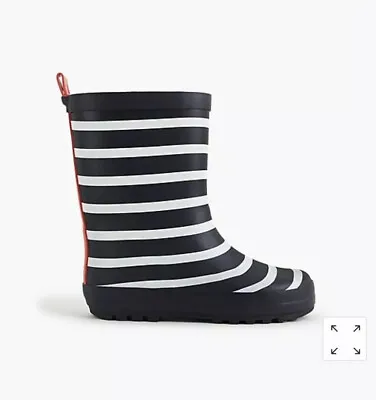 J.CREW Blue White Rainboot KIDS 1 Rain Boot Galoshes Wellington Boy Girl Stripes • $34.95