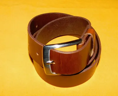 MEN'S H & M MADE IN SWEDEN LIGHT BROWN GENUINE LEATHER BELT SIZE 32/80cm.. • $39.99