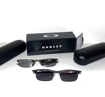 Oakley Tincup 0OX3184 Black Powder Carbon Sunglasses Eyeglasses Frame & Case X 2 • £129.99