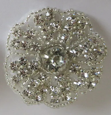 £4.99 • Buy 1 Silver Diamante Pearl Flower Pin Brooch Wedding Bouquet Bridal Cake Art Broach