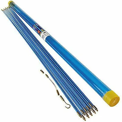 10M Cable Access Kit 1M X 10 Electricians Puller Rods Wires Draw Push Pulling • £11.85