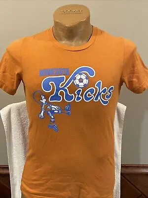 VINTAGE  1970's Minnesota Kicks Soccer Adult Sm Orange T-Shirt COOL-LOOK! • $49.99