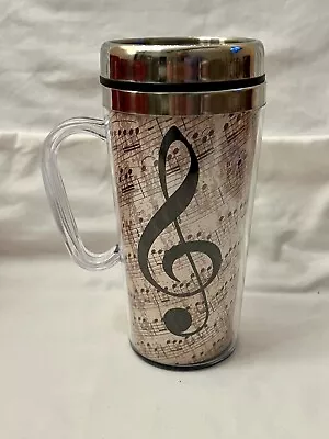 NEW - Insulated Music Stainless Steel Travel Mug With Handle And Lid - 14 Oz. • $9