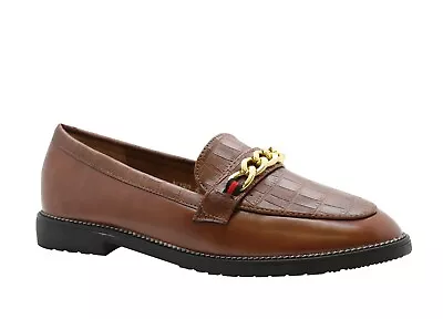 £13.95 • Buy Women Flats Brogue Chain Loafers Croc Pumps Ladies Office Work School Shoes Size