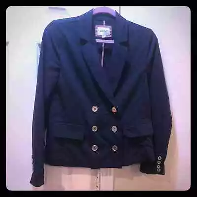 I LOVE H81 NAVY BLUE BLAZER JACKET Small Nautical Military Style • $19