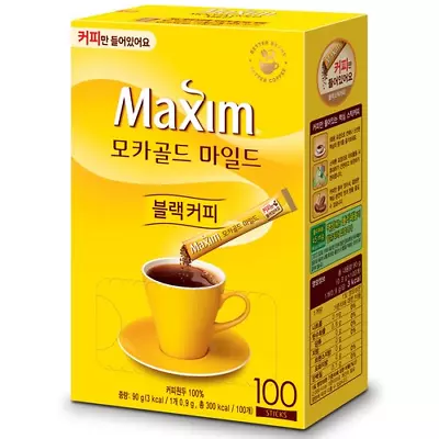 Maxim Mocha Gold Mild Black Coffee No Sugar  0.9g X 100 Sticks 1EA • $30.05