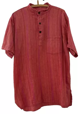 Lovely Bo Ho Hippy Kaftan Shirt Top Orange /red Stripy.  Size Xl • £8.99