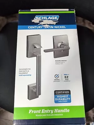 Schlage Century Front Entry Door Handle Set F285 CEN 619 LAT CEN Satin Nickel • $63.97