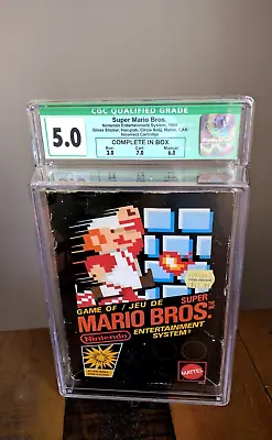 CIB ✹ Super Mario Bros ✹ Nintendo NES Game COMPLETE ✹ CGC GRADED 5.0 ✹ WATA VGA • $253.55