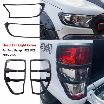 Headlight Tail Light Cover Trim Suit For Ford Ranger PX2 PX3 2015-2022 T7 T8 • $66.49