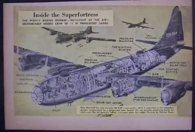 Boeing B-29 Superfortress 1945 Cutaway Vintage PIN-UP • $7.99