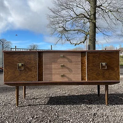 Mid-Century Sideboard Vintage Retro Walnut Effect Formica Storage Unit Credenza • £45