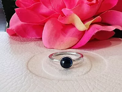 $19 • Buy Pandora September Droplet Synth. Blue Sapphire Ring #191012SSA Size 52 Silver