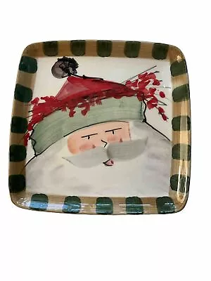 Vietri Old St. Nick Square Salad Plate  8.25 Inch Italian Santa Claus Christmas • $22