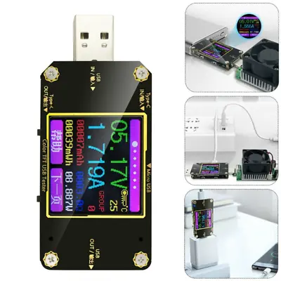 USB Power Meter Tester LCD Display Current Multimeter Voltmeter Detectors US • $19.97