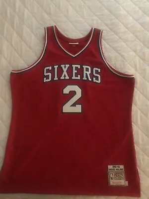 100% Authentic Moses Malone  76ers Jersey  Mitchell & Ness Size 48 Rare • $185