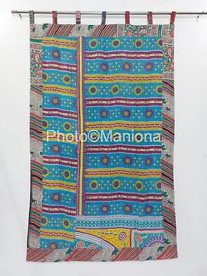 Vintage Kantha Handmade Indian Fusion Door Indian Cotton Window Bed Room Curtain • $63.62