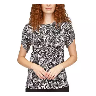 MICHAEL Michael Kors Zebra-Print Petal-Sleeve Top 4B 818 • $14.96