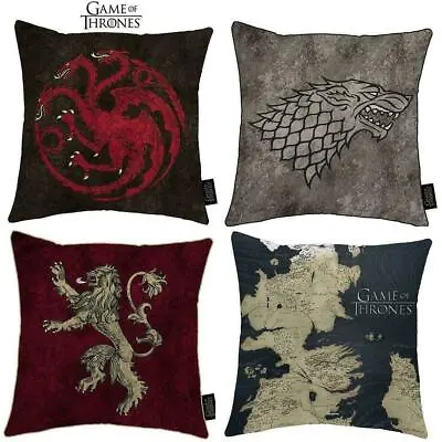Game Of Thrones Cushion - Stark Lannister Targaryen Throw Bed Pillow Xmas Gift • £9.90